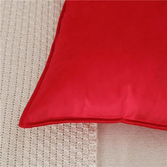 Velvet Red | Christmas Throw Pillow Covers | 18x18 Inch | Pack of 2 Soft - Picture 3 of 5